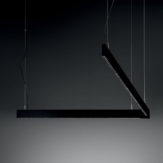 Ideal lux steel lampadario lineare fascio stretto led 30w 4000k 119cm nero