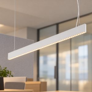 Ideal lux steel lampadario lineare fascio stretto led 30w 4000k 119cm bianco