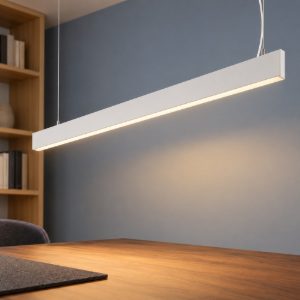 Ideal lux steel lampadario lineare fascio largo led 29w 3000k 120cm bianco