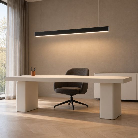 Ideal lux steel lampadario lineare fascio largo led 29w 4000k 120cm nero
