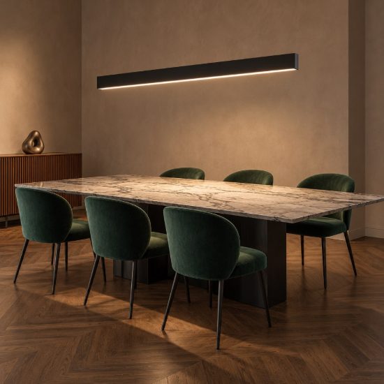 Ideal lux steel lampadario lineare fascio largo led 29w 4000k 120cm nero