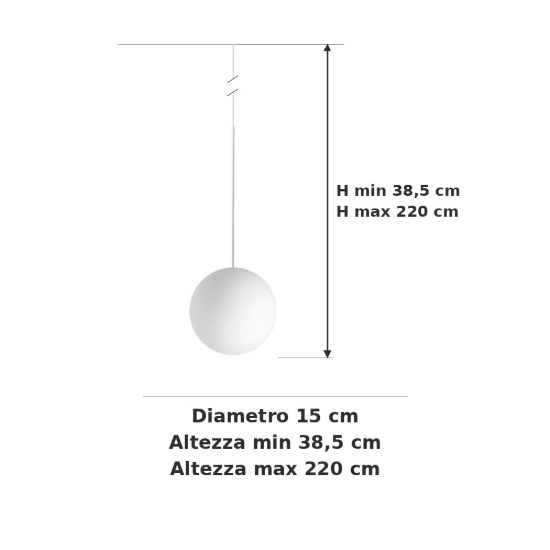 Ideal lux mapa lampada a sospensione a sfera g9 15cm per camera da letto moderna bianca