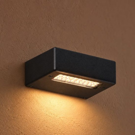 Ideal lux tab applique quadrata led 24w 3000k 10 cm moderna nera
