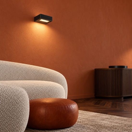 Ideal lux tab applique quadrata led 24w 3000k 10 cm moderna nera