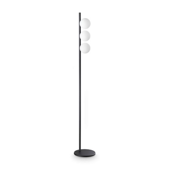 Ideal lux binomio lampada da terra con 3 sfere g9 led 3w 160,9cm per soggiorno moderna nera