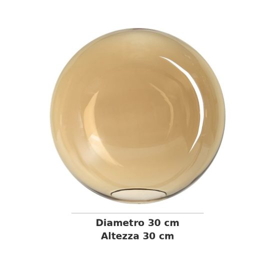 Ideal lux mapa sfera in vetro ambra 30cm per sospensioni modulari