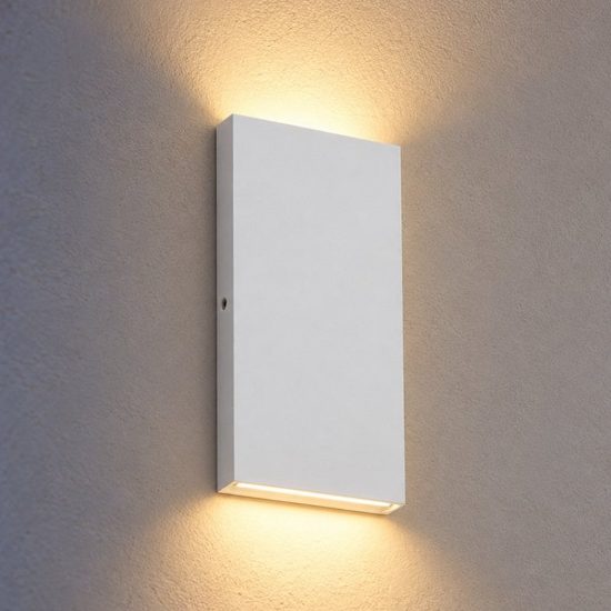 Ideal lux post-it big applique da esterno biemissione rettangolare led 6w 3000k 18cm moderna bianca