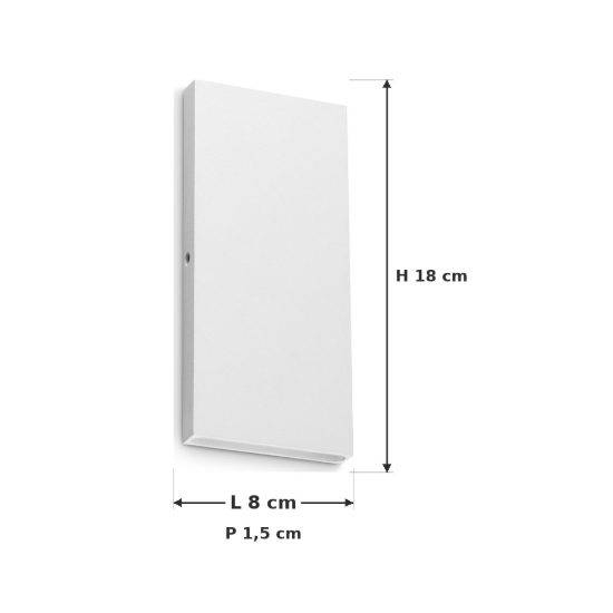 Ideal lux post-it big applique da esterno biemissione rettangolare led 6w 3000k 18cm moderna bianca
