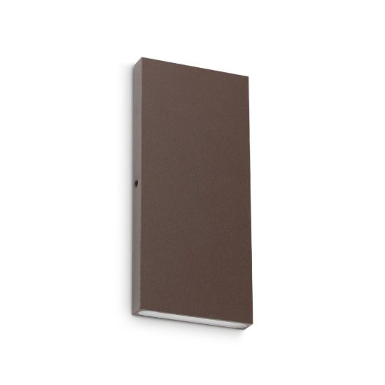 Ideal lux post-it big applique da esterno biemissione rettangolare led 6w 3000k 18cm moderna caffè