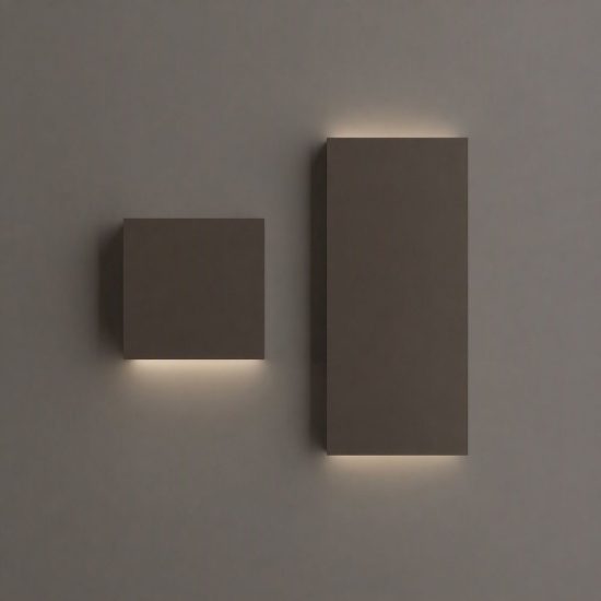 Ideal lux post-it big applique da esterno biemissione rettangolare led 6w 3000k 18cm moderna caffè
