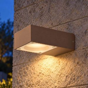 Ideal lux sirio applique da esterno rettangolare gx53 moderna caffè ip65