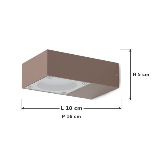 Ideal lux sirio applique da esterno rettangolare gx53 moderna caffè ip65