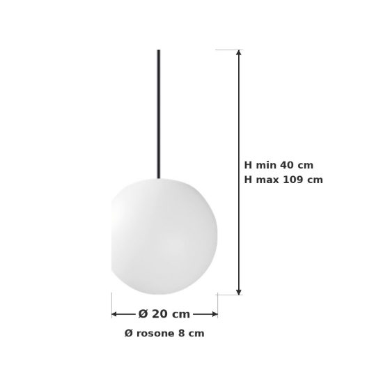 Ideal lux sole lampada a sospensione da esterno sferica e27 20 cm moderna bianca ip44