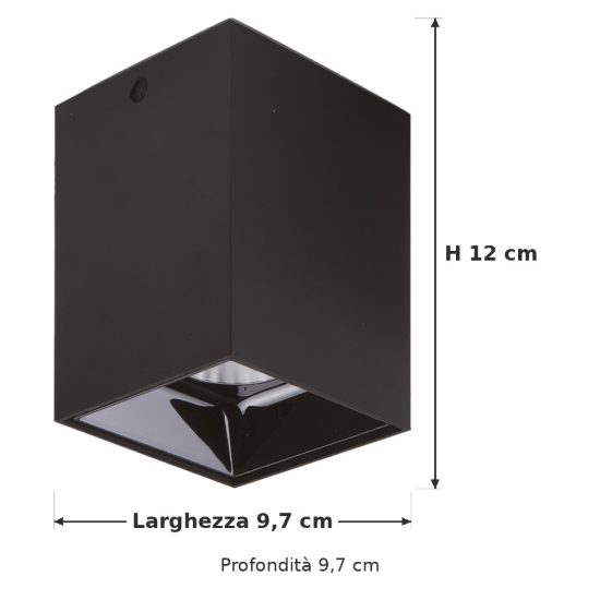 Ideal lux nitro faretto da soffitto squadrato led 25w 3000k per cucina nero