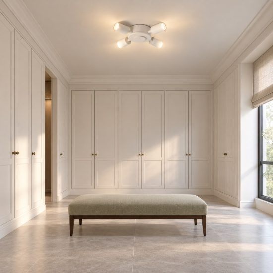 Ideal lux set up montatura per plafoniera 4 luci e27 31cm bianca senza paralume