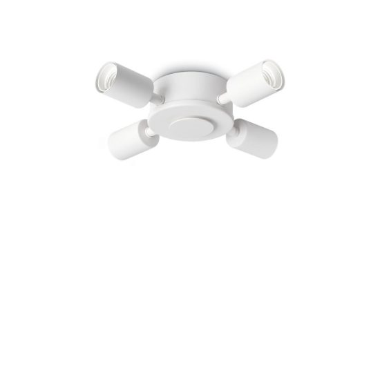 Ideal lux set up montatura per plafoniera 4 luci e27 31cm bianca senza paralume