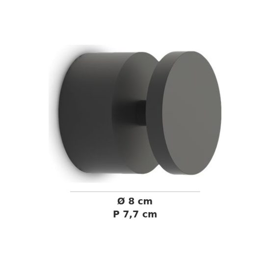 Ideal lux toffee applique da esterno rotonda led 8w 3000k 8 cm moderna nero ip65