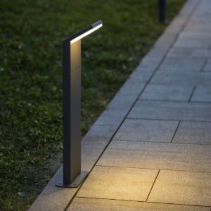 Ideal lux style pt h050 8,5w 4000k lampioncino antracite led per giardino