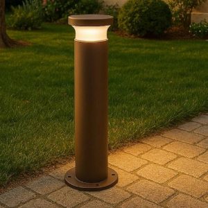 Torre pt1 h80 ideal lux lampione da giardino ip65 marrone