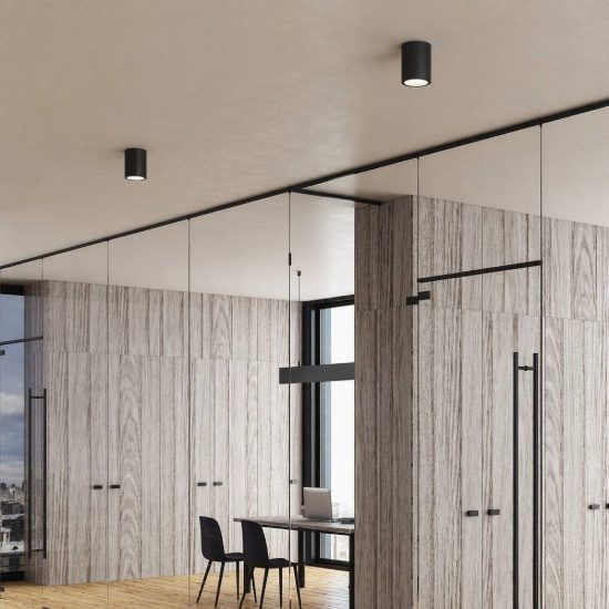 Ideal lux nitro faretto da soffitto cilindrico led 25w 3000k per ingresso nero