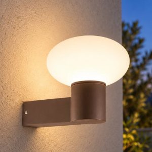 Ideal lux clio map1 applique da esterno e27 moderna caffè ip44