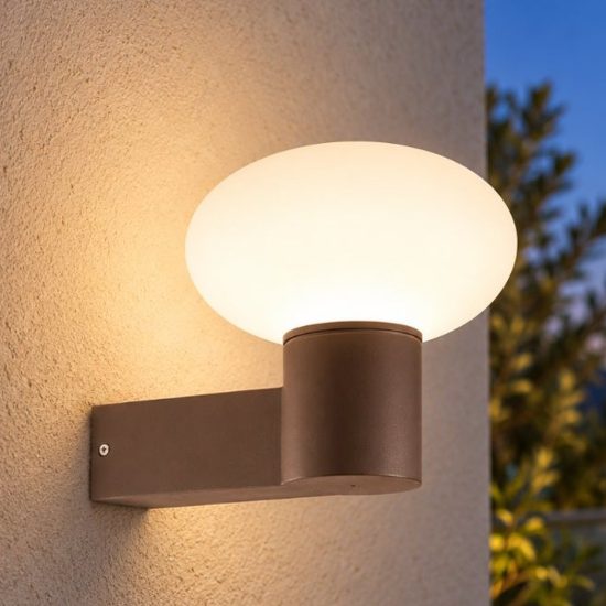 Ideal lux clio map1 applique da esterno e27 moderna caffè ip44