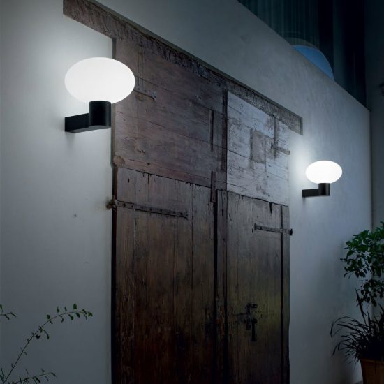 Ideal lux clio map1 applique da esterno e27 moderna caffè ip44