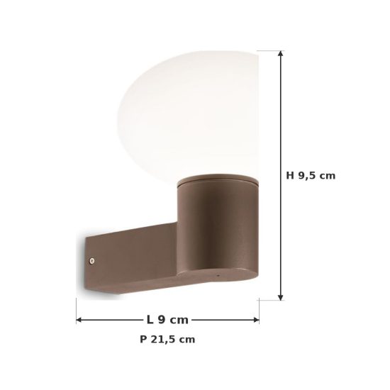 Ideal lux clio map1 applique da esterno e27 moderna caffè ip44