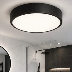Ideal lux ray pl d30 plafoniera da bagno nera led 13w 4000k ip44
