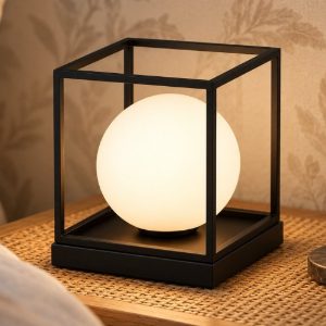 Ideal lux lingotto tl1 big abat-jour da comodino e14 22cm per camera da letto moderna nera