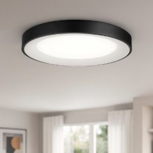 Ideal lux planet pl d50 plafoniera nera led 25w 3000k da interni