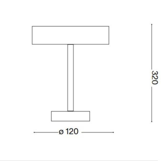 Ideal lux toffee tl lampada da tavolino led nera portatile batteria ricaricabile 2w 3000k