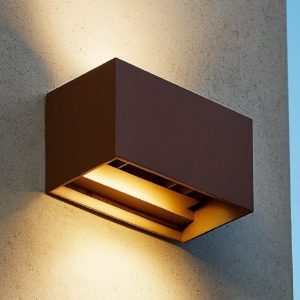 Atom ap d20 ideal lux applique da esterno orientabile ip54 corten marrone led 25w 3000k