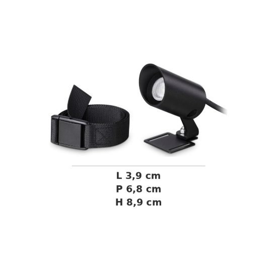 Ideal lux koala faretto da esterno giardino orientabile led 3w 3000k con cinghia moderno nero ip65