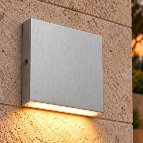 Ideal lux post-it applique da esterno quadrata led 3w 3000k 8cm moderna acciaio