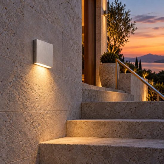 Ideal lux post-it applique da esterno quadrata led 3w 3000k 8cm moderna acciaio