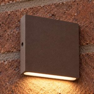 Ideal lux post-it applique da esterno quadrata led 3w 3000k 8cm moderna caffè