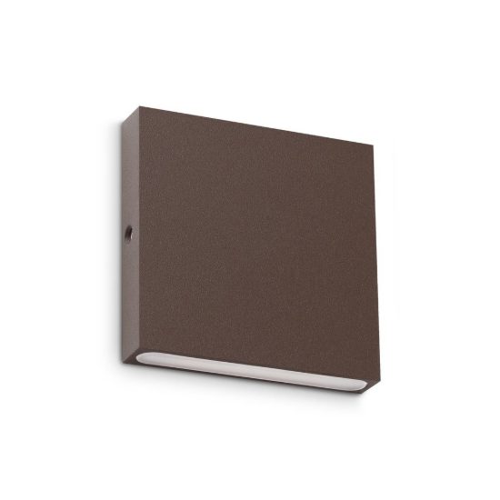 Ideal lux post-it applique da esterno quadrata led 3w 3000k 8cm moderna caffè