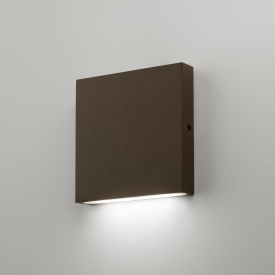 Ideal lux post-it applique da esterno quadrata led 3w 3000k 8cm moderna caffè