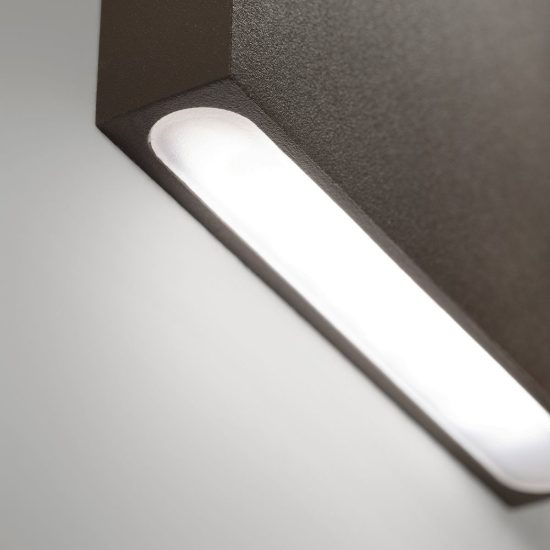 Ideal lux post-it applique da esterno quadrata led 3w 3000k 8cm moderna caffè