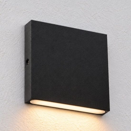 Ideal lux post-it applique da esterno quadrata led 3w 3000k 8cm moderna nera