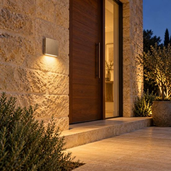 Ideal lux post-it applique da esterno quadrata led 3w 3000k 8cm contemporanea ottone