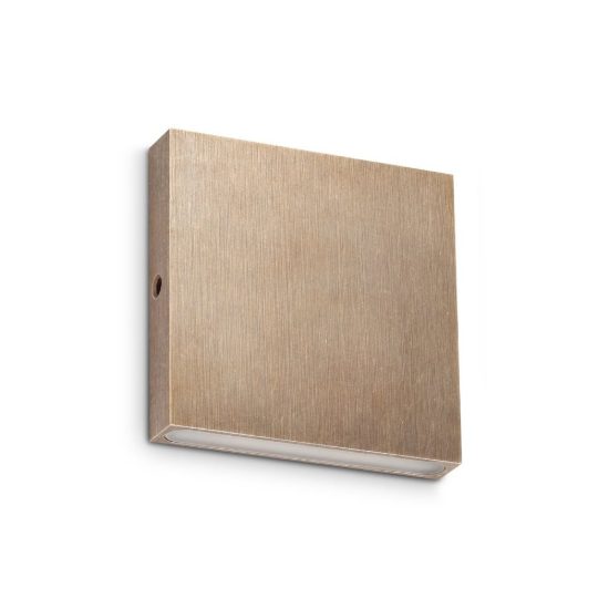 Ideal lux post-it applique da esterno quadrata led 3w 3000k 8cm contemporanea ottone