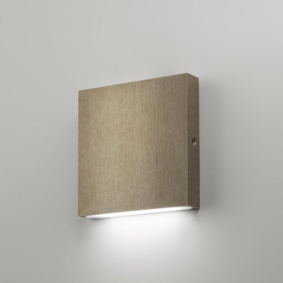 Ideal lux post-it applique da esterno quadrata led 3w 3000k 8cm contemporanea ottone
