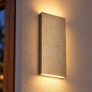 Ideal lux post-it big applique da esterno biemissione rettangolare led 6w 3000k 18cm moderna ottone