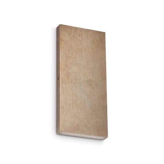 Ideal lux post-it big applique da esterno biemissione rettangolare led 6w 3000k 18cm moderna ottone