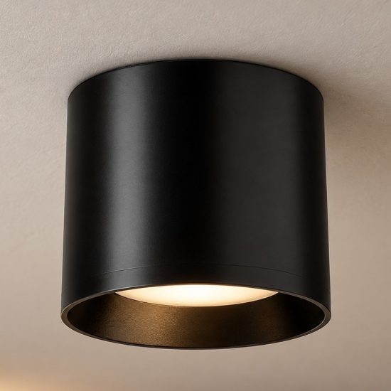 Ideal lux spike faretto da soffitto led 10w 3000k cilindrico 10 cm moderno nero