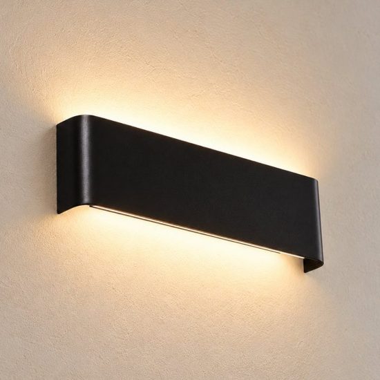 Ideal lux delta applique rettangolare led 10w 3000k 30cm per soggiorno moderna nera