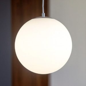 Mapa bianco sp1 d30 ideal lux lampadario per bagno sfera vetro bianco