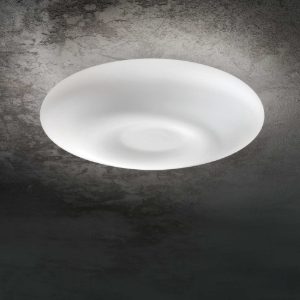 Glory pl3 d50 plafoniera in vetro nickel satinato 3 luci ideal lux per cucina